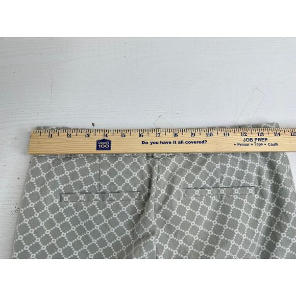 Banana Republic Hampton Gray White Jacquard Straight Leg Pant Office Business 0 - Picture 6 of 9